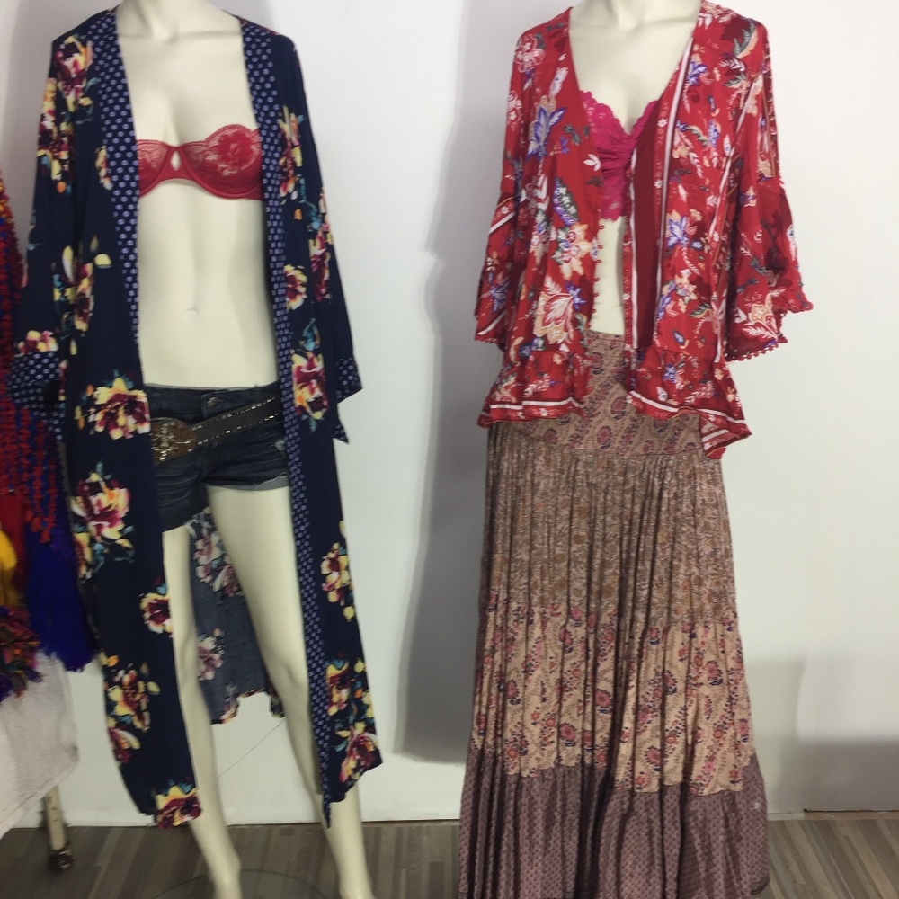 Red Floral Boho Blouse